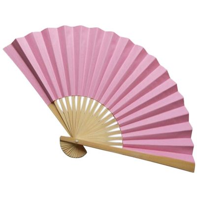 DUO ER Chinese Style Paper Fan Hand Held Fan Bamboo Paper Folding Fan Decor Vintage Hand Fan Folding Fans Dance Wedding Party Favor (Color : Pink)