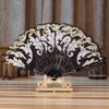DUO ER Chinese Style Dance Wedding Party Lace Silk Folding Hand Held Flower Fan Party Performance Hand Held Props (Color : Red) view 2