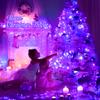JMEXSUSS Connectable 100 LED Purple Christmas Lights Indoor, 8 Modes Plug in Purple String Lights Clear Wire, 33ft Christmas Tree Light Outdoor for Xmas Tree, Garden, Bedroom view 2