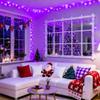 JMEXSUSS Connectable 100 LED Purple Christmas Lights Indoor, 8 Modes Plug in Purple String Lights Clear Wire, 33ft Christmas Tree Light Outdoor for Xmas Tree, Garden, Bedroom view 4