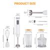 Rosydawn 1200W 12-Speed Immersion Blender Handheld, 5 in 1 Emersion Stick Blender Electric, 600ml Beaker, 500ml Chopper, Egg Whisk, Milk Frother, White view 4