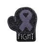 Brain Cancer Awareness Sparkle Glitter Embroidered Iron On Patch view 1