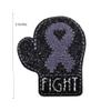 Brain Cancer Awareness Sparkle Glitter Embroidered Iron On Patch view 2
