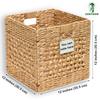 2 Pcs Storage Baskets For Shelves, 12 Inch Cube Organizer Bins, Water Hyacinth Wicker Basket For Blankets, Woven Basket, Foldable Hyacinth Storage Baskets For Organizing Bathroom, Bedroom, Laundry view 2