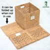 2 Pcs Storage Baskets For Shelves, 12 Inch Cube Organizer Bins, Water Hyacinth Wicker Basket For Blankets, Woven Basket, Foldable Hyacinth Storage Baskets For Organizing Bathroom, Bedroom, Laundry view 3