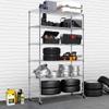 Chrome Heavy Duty 6-Tier Wire Shelving Unit - 48" L x 18" W x 76" H with Casters, Adjustable Garage Shelves for Storage, Restaurant, Pantry view 2