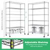 Chrome Heavy Duty 6-Tier Wire Shelving Unit - 48" L x 18" W x 76" H with Casters, Adjustable Garage Shelves for Storage, Restaurant, Pantry view 3