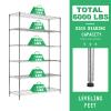 Chrome Heavy Duty 6-Tier Wire Shelving Unit - 48" L x 18" W x 76" H with Casters, Adjustable Garage Shelves for Storage, Restaurant, Pantry view 4