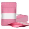 100 Pieces Smell Proof Mylar Resealable Food Storage Bags With Clear Window, Foil Pouch Stand-up for Self Sealing Supplies (Pink, 4.7 x 7.8 Inch) view 1