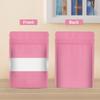 100 Pieces Smell Proof Mylar Resealable Food Storage Bags With Clear Window, Foil Pouch Stand-up for Self Sealing Supplies (Pink, 4.7 x 7.8 Inch) view 2