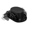 WIDMANN W MILANO Party Fashion - Top Hat with Black Rose and Tulle for Women, Felt, 18th Century, 19th Century, Noble, Wild West, Gothic, Halloween, Carnival, Theme Parties, Black view 1