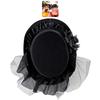 WIDMANN W MILANO Party Fashion - Top Hat with Black Rose and Tulle for Women, Felt, 18th Century, 19th Century, Noble, Wild West, Gothic, Halloween, Carnival, Theme Parties, Black view 2