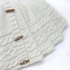 Starry Dynamo 48-Inch Cable Sweater Knit Christmas Tree Skirt with Wooden Toggles, Cream view 4