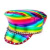 WIDMANN 10022 - Rocker Hat Rainbow with Studs and Gemstones, Christopher Street Day, Parade, Theme Party, Carnival view 1