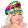 WIDMANN 10022 - Rocker Hat Rainbow with Studs and Gemstones, Christopher Street Day, Parade, Theme Party, Carnival view 4