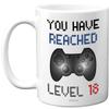 18th Birthday Gamer Mug - Level 18 Gamer Gift, Retro Video Game Mug, Dishwasher Safe Coffee Cup, Gaming Gifts view 1