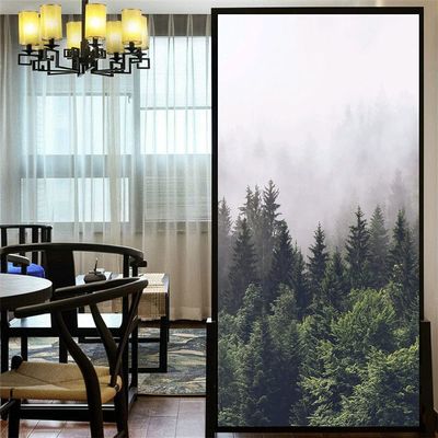 Decortive Privacy Mountain Forest Static Cling Window Stickers No Glue Frosted Window Coverings (90x140cm/35.2"x55.1")