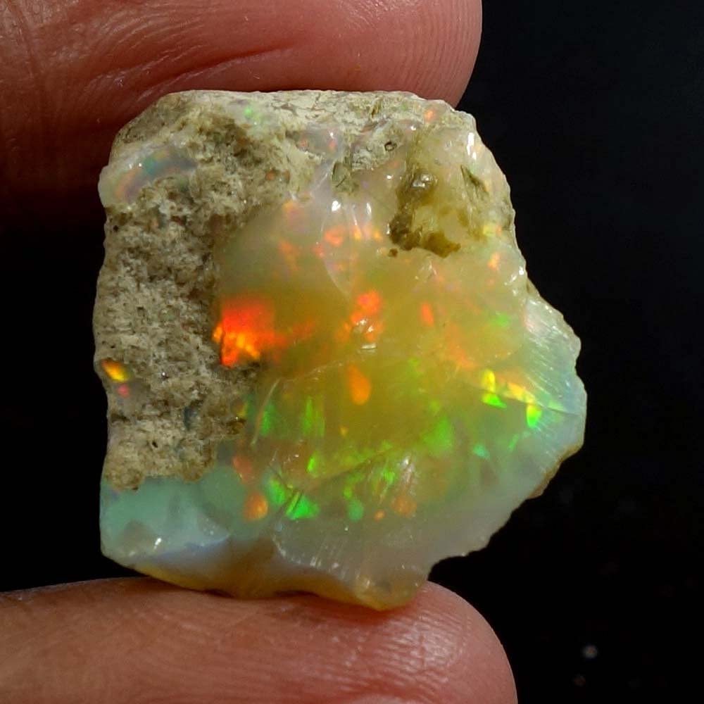 Dazzlegems 28.35 Cts AAA 100% Natural Rainbow Welo Fire Ethiopian Opal Rough Loose Gemstones-BC29