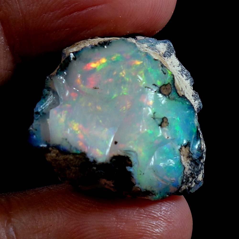 Dazzlegems 31.35 Cts AAA 100% Natural Rainbow Welo Fire Ethiopian Opal Rough Loose Gemstones-BC24