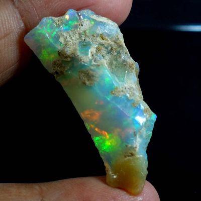 Dazzlegems 28.85 Cts AAA 100% Natural Rainbow Welo Fire Ethiopian Opal Rough Loose Gemstones-BC41