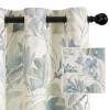 MYSKY HOME Sage Green Curtains 84 Inch Length Light Filtering Privacy Protect Drapes for Living Room Bedroom Flower Printing Window Treatment Grommet 2 Panels,Sage and Natural view 1