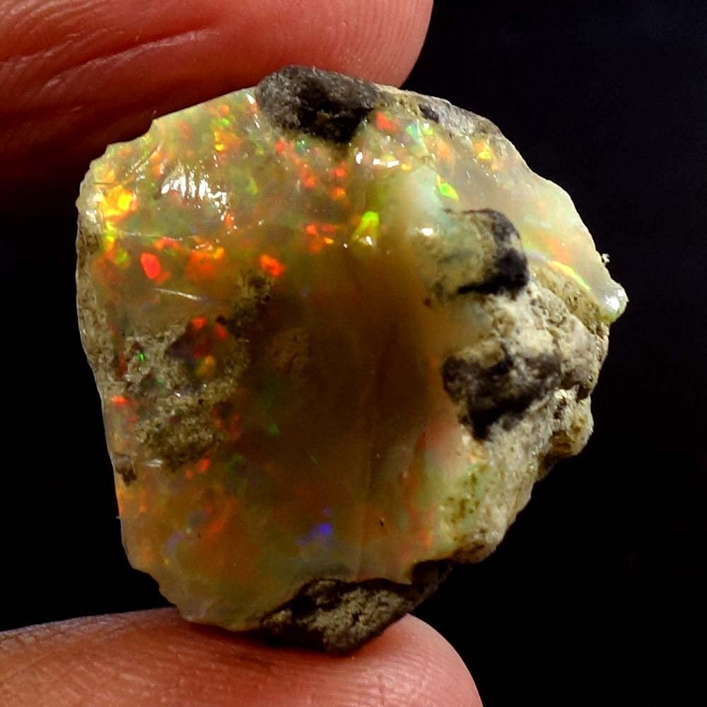 Dazzlegems 26.15 Cts AAA 100% Natural Rainbow Welo Fire Ethiopian Opal Rough Loose Gemstones-BC52