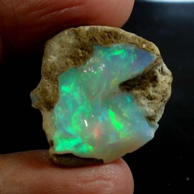 Dazzlegems 19.65 Cts AAA 100% Natural Rainbow Welo Fire Ethiopian Opal Rough Loose Gemstones-BC39