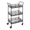 Kate and Laurel Ketia Modern Metal Bar Cart, 23 x 13 x 34, Black, Glamorous Three Tier Bar Cart for Display and Storage view 1