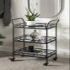 Kate and Laurel Ketia Modern Metal Bar Cart, 23 x 13 x 34, Black, Glamorous Three Tier Bar Cart for Display and Storage view 2