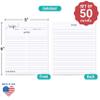 321Done Folding Recipe Cards - Set of 50, 6x5 folds to 3x5, Double-sided Rustic White Recipe Cards, Script Design for Bridal Shower & Wedding Gift, Made in USA view 2