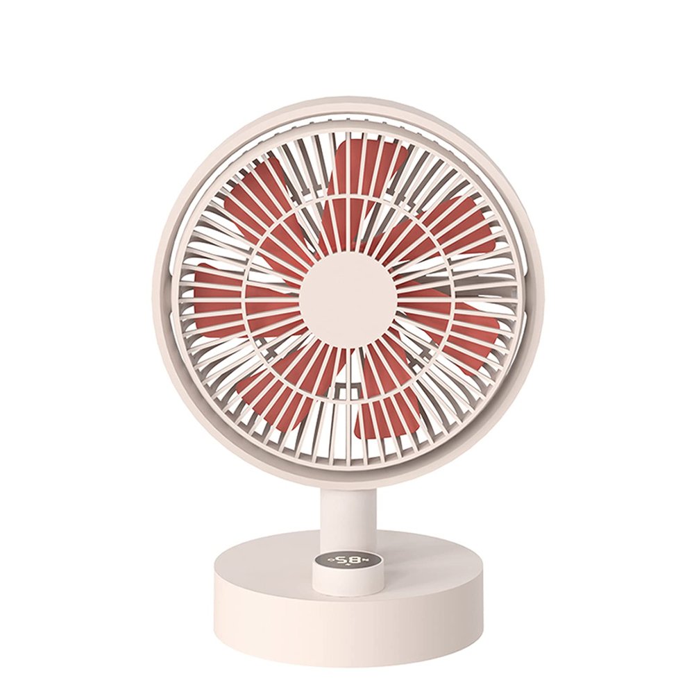 JONJUMP Desktop Fan Digital Display Shaking Head USB Fan Stepless Wind Speed Low Noise Portable Plume Version for Office