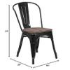 BOWERY HILL Metal Stackable Dining Side Chair in Black view 2