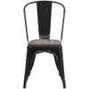 BOWERY HILL Metal Stackable Dining Side Chair in Black view 3