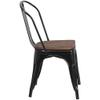 BOWERY HILL Metal Stackable Dining Side Chair in Black view 4