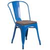 BOWERY HILL Metal Stackable Dining Side Chair in Blue view 1