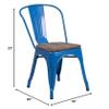 BOWERY HILL Metal Stackable Dining Side Chair in Blue view 2