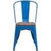 BOWERY HILL Metal Stackable Dining Side Chair in Blue view 3