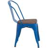 BOWERY HILL Metal Stackable Dining Side Chair in Blue view 4