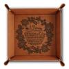 Bella Busta-13 Years Anniversary-Traditional Lace Engraved Art Work Design for 13th Anniversary-Engraved Leatherette Valet Tray (Rawhide) view 1
