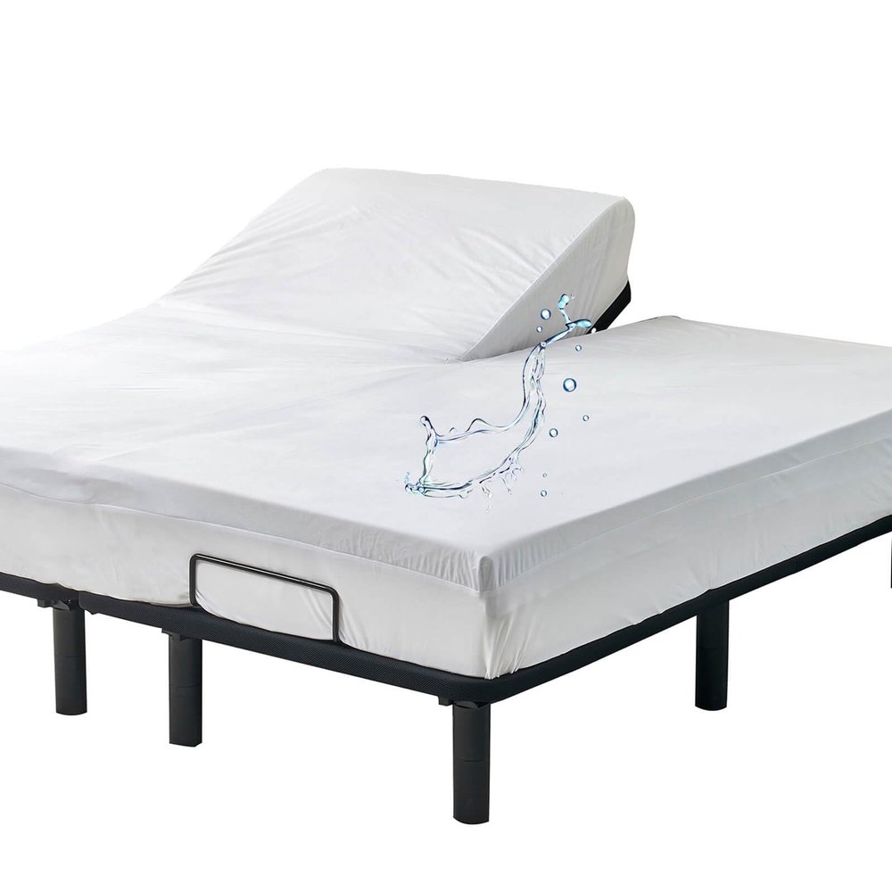 28-30" Split Top Cal King Mattress Protector for Adjustable Bed with Upper Flex Head Waterproof Ultra Soft Fitted Mattress Cover
