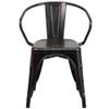 BOWERY HILL Metal Stackable Dining Arm Chair in Black and Antique Gold view 3