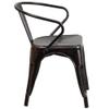BOWERY HILL Metal Stackable Dining Arm Chair in Black and Antique Gold view 4