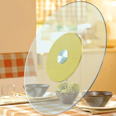 LKP 90cm/ 35inch Round Rotatable Turntable Large Lazy Susan Tabletop Rotating Tray Tempered Glass Serving Tray for Kitchen Dining Table