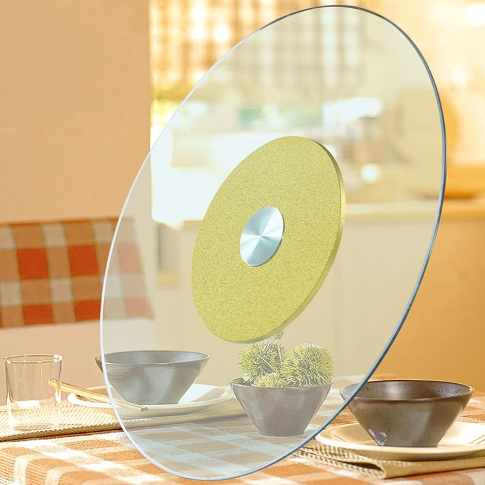 LKP 90cm/ 35inch Round Rotatable Turntable Large Lazy Susan Tabletop Rotating Tray Tempered Glass Serving Tray for Kitchen Dining Table