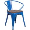 BOWERY HILL Metal Dining Arm Chair in Blue view 1