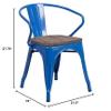 BOWERY HILL Metal Dining Arm Chair in Blue view 2
