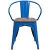 BOWERY HILL Metal Dining Arm Chair in Blue view 3