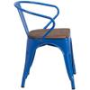 BOWERY HILL Metal Dining Arm Chair in Blue view 4