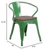 BOWERY HILL Metal Dining Arm Chair in Green view 2