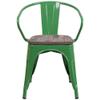 BOWERY HILL Metal Dining Arm Chair in Green view 3